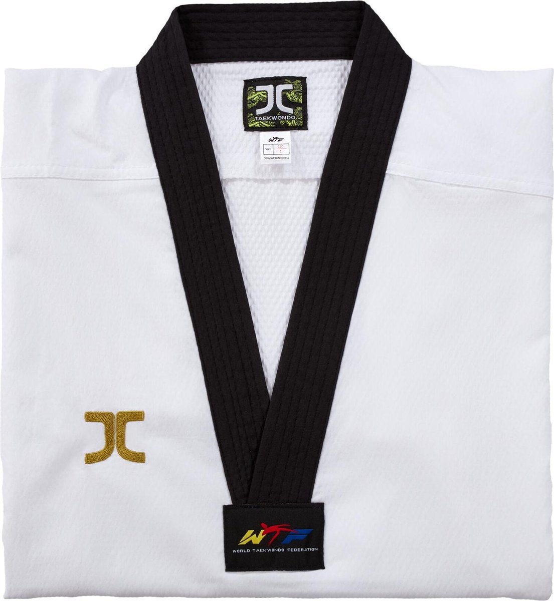 Taekwondo-pak (dobok) Vortex Fighter II JCalicu | WT - Product Kleur: Zwarte kraag / Product Maat: 190