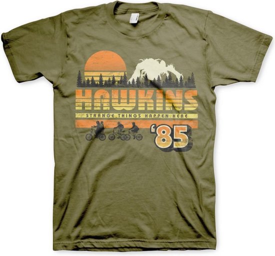 Stranger Things Heren Tshirt -XL- Hawkins '85 Vintage Groen