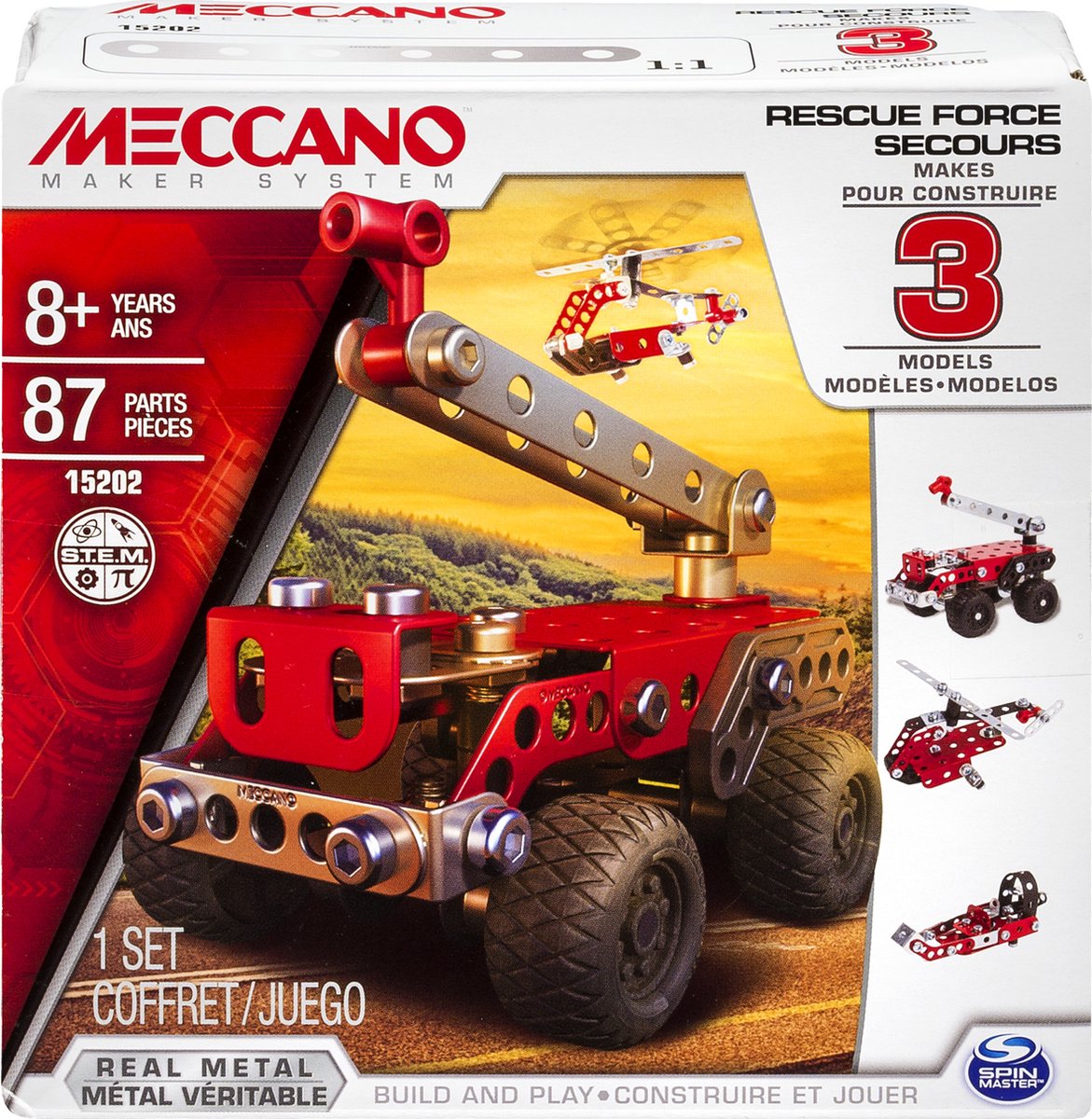 Meccano - Super Truck 15 modèles - Véhicule avec direction et suspensions  fonctionnelles
