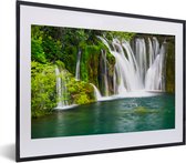 Fotolijst incl. Poster - Verschillende watervallen bij het Nationaal park Erawan in Thailand - 40x30 cm - Posterlijst