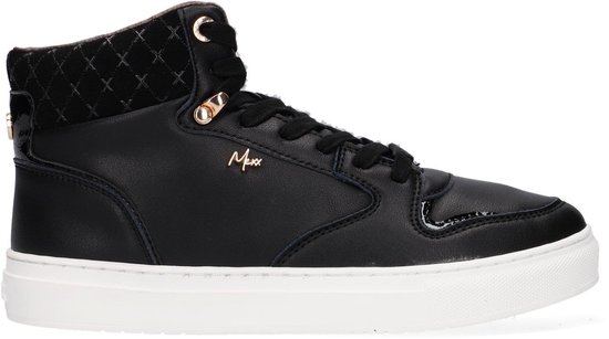 Mexx Hope Hoge sneakers - Leren Sneaker - Dames - Zwart - Maat 37 | bol.com