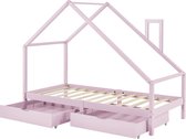 Kinderbed Assling met 2 lades 206x97x162 cm roze mat