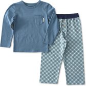 Little Label Pyjama Jongens - Maat 170-176 - Groenblauw, Aqua - Zachte BIO Katoen