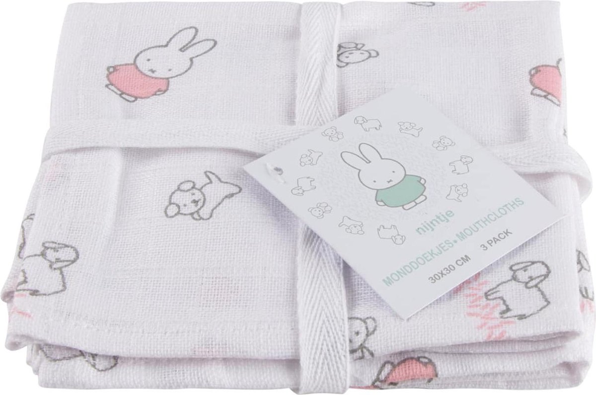 Goedkoopste Briljant Baby- Monddoekjes Nijntje - Hydrofiele doeken - Roze
