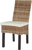 DELLA Set van 2 stoelen - Mangohouten poten - Kubu zitting met kussen - L 44 x D 62 x H 93 cm
