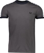 Fred Perry T-shirt Grijs Getailleerd - Maat XXL - Heren - Herfst/Winter Collectie - Katoen