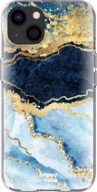 HappyCase iPhone 13 Mini Hoesje Flexibel TPU Blauw Marmer Print