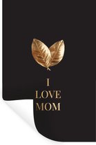 Stickers Stickers muraux - Cadeau Fête des Mères - I love Mom - Goud - 80x120 cm - Film adhésif