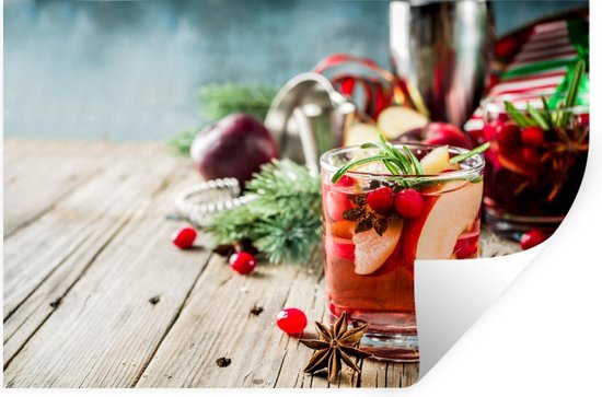 Stickers Stickers muraux - Cocktail - Rouge - Eté - 120x80 cm - Film adhésif