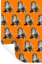 Muurstickers - Sticker Folie - Dieren - Oranje - Patronen - 60x90 cm - Plakfolie - Muurstickers Kinderkamer - Zelfklevend Behang - Zelfklevend behangpapier - Stickerfolie