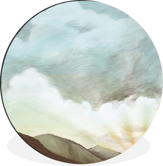 WallCircle - Tableau - Ciel Berg Couleurs Dibond Et Xxl - Multicolore - 120 X 120 Cm