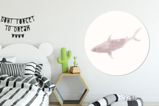 WallCircle - Cercle Mural - Cercle Mural - Requins - Mer - Aquarelle - Aluminium - Dibond - 140x140 cm - Intérieur et Extérieur