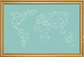 JUNIQE - Poster met houten lijst Geometrical World Green -13x18