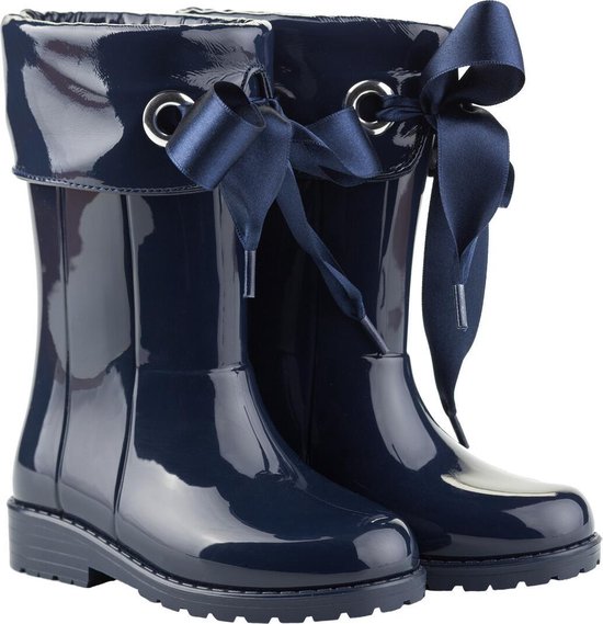 Igor - Regenlaarzen voor meisjes - Campera Charol hoogglans met strik - Marineblauw - maat 33EU