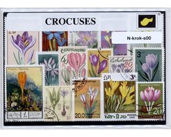 Krokussen – Luxe postzegel pakket (A6 formaat) : collectie van verschillende postzegels van krokussen – kan als ansichtkaart in een A6 envelop - authentiek cadeau - kado - geschenk - kaart - korkus - sarfraan - vakantie - bloem - bloemen - lissen