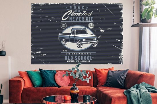 Affiche Voiture - Vintage - Dessin - 180x120 cm XXL