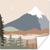 Affiche Pastel - Berg - Neige - 30x30 cm