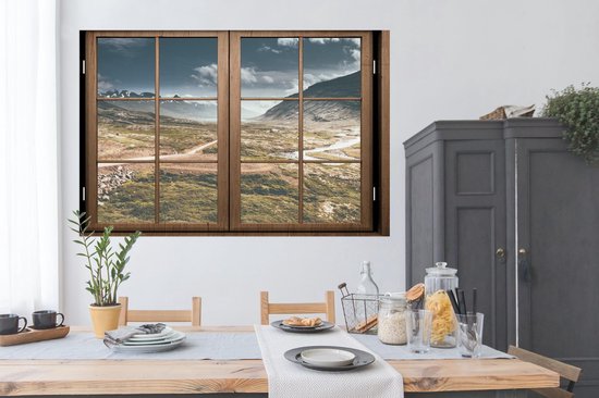 Affiche Look through - Berg - Chemin - 180x120 cm XXL