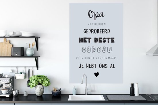 Affiche Citations - Le meilleur cadeau - Grand-père - Proverbes - 80x120 cm - Cadeau Vaderdag - Cadeau - Cadeau pour lui - Astuce - Homme