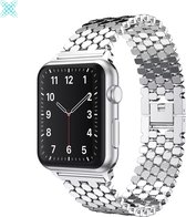 MY PROTECT® Luxe Metalen Armband Voor Apple Watch Series 1/2/3/4/5/6/7/8/SE/Ultra 42/44/45/49mm Horloge Bandje - iWatch Schakel Polsband Strap RVS - Stainless Steel Watch Band - Zi