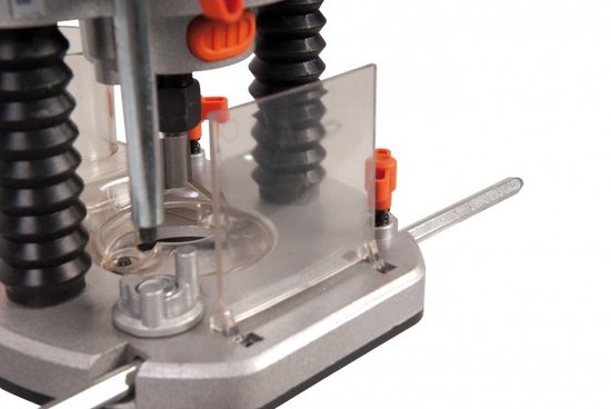 FERM - PRM1015 - Bovenfrees - 1300W - 2 Spantangen - 6mm - én - 8mm - Stofzuiger adapter - Ingebouwde - LED werkverlichting - Freesdiepte 60mm - Freesdiameter 30mm - 6-delige - Freesset - Parallelgeleider - Sjabloongeleider - Precisie bovenfrees