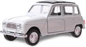 schaalmodel Renault 4 jongens 12 cm staal wit