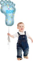 Helium baby ballon blauw kindervoetje.