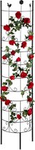 plantenklimrek metaal - 180 cm hoog - plantensteun klimplanten - tuin - zwart