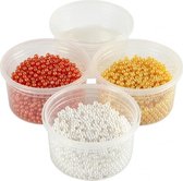 parelfoamklei rood/goud/wit 4-delig