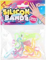 siliconen dieren armband glitter 6-delig