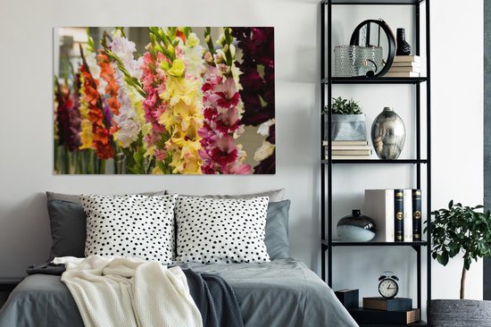 Impression sur Toile Glaïeul - Fleurs - Couleurs - 140x90 cm - Décoration murale