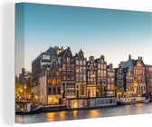 Toiles Peintures Architecture - Amsterdam - Pays- Nederland - 180x120 cm - Décoration murale XXL