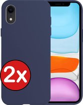 iPhone XR Hoesje Siliconen Case Cover - iPhone XR Hoes Cover Hoes Siliconen - 2 Stuks - Donker Blauw