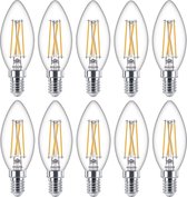 10 stuks Philips LED kaarslamp E14 4.5W/927-922 Helder DimTone Cri90