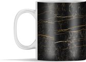 Mok - Marmer - Zwart - Goud - Ader - 350 ml - Beker