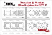 Stencilzz & Maskzz Blendingstencils - Set C - Glad & Ruwe randen - 4 stuks