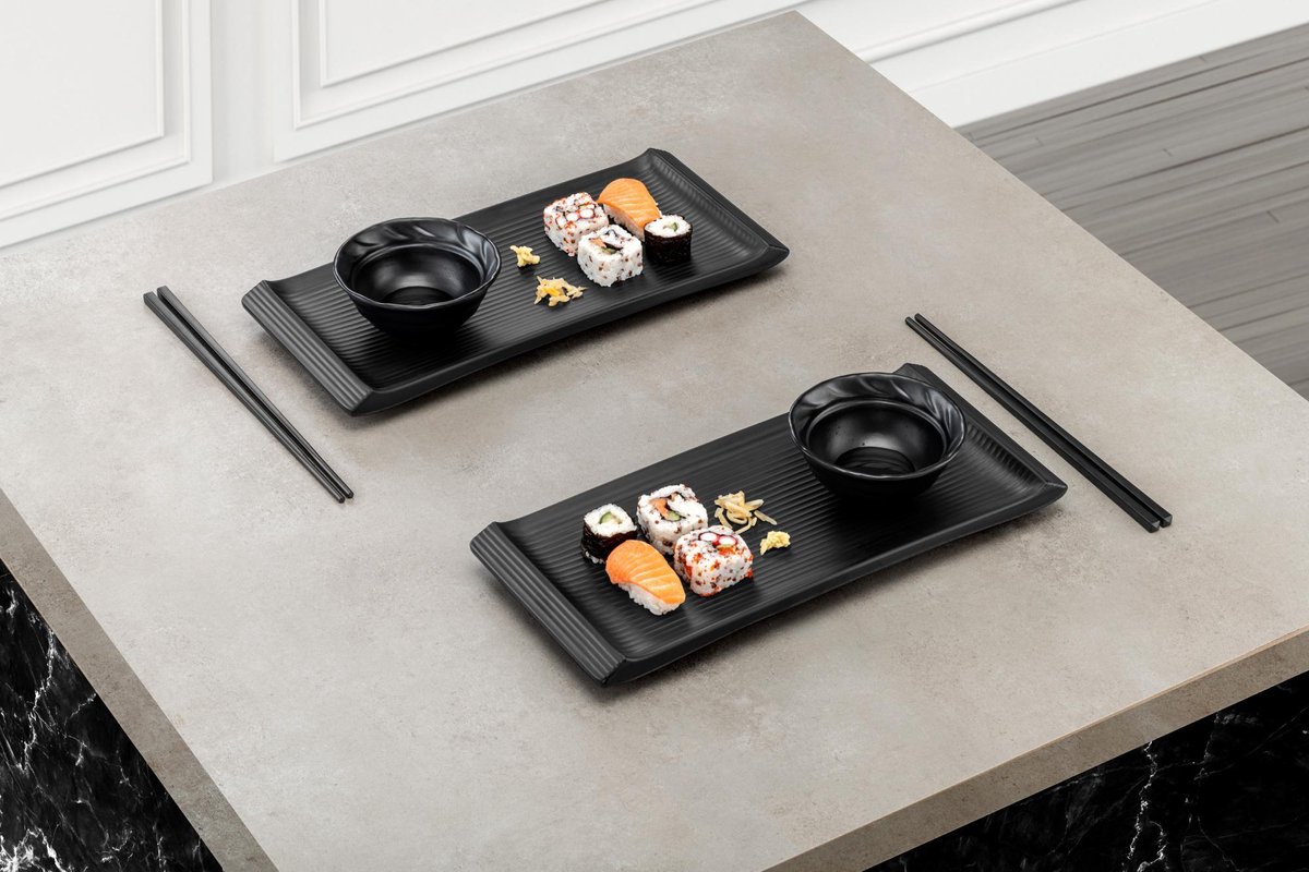 SVUPUE Sushi Set met dipschalen, Sushi servies met eetstokjes