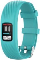 Siliconen Smartwatch bandje - Geschikt voor Garmin Vivofit 4 siliconen bandje - aqua - Strap-it Horlogeband / Polsband / Armband - Maat: Maat L
