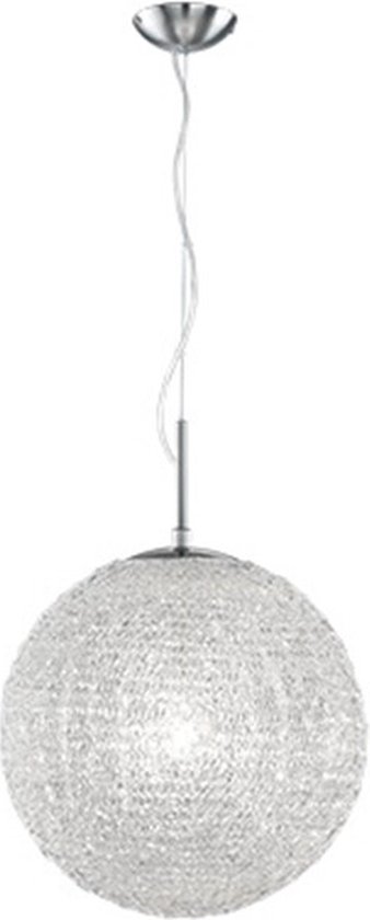 LED Hanglamp - Hangverlichting - Torna Sooty XL - E27 Fitting - Rond - Mat Nikkel - Aluminium
