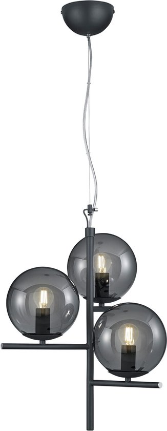 LED Hanglamp - Hangverlichting - Torna Pora - E14 Fitting - Rond - Mat Antraciet - Aluminium