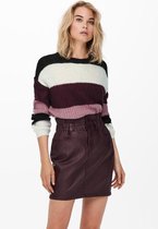 Jacqueline de Yong Trui Jdybadut L/s Pullover Knt 15211499 Winetasting/stripes Dames Maat - M