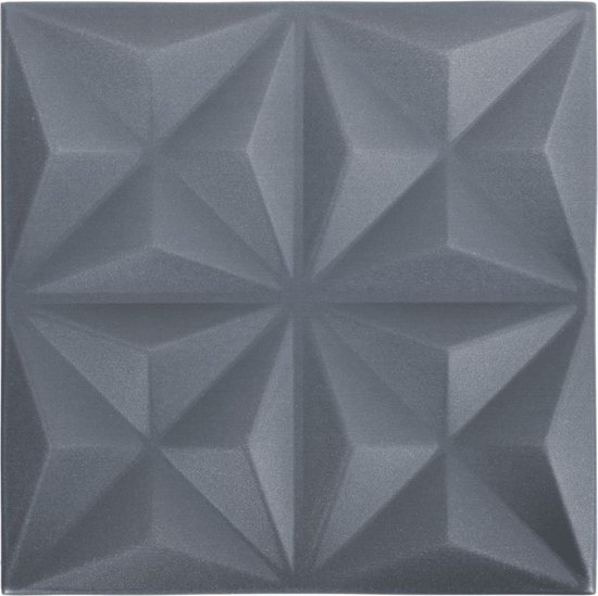 vidaXL - 48 - st - Wandpanelen - 3D - origami - 12 - m² - 50x50 - cm - grijs