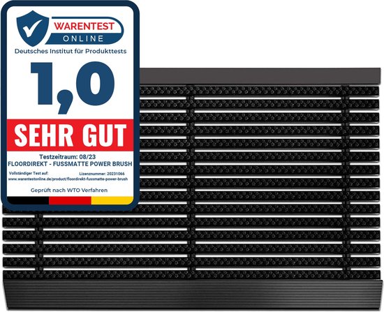 Borstelmat - Deutmat - Buitenmat - Power Brush - Zwart - 60 x 90 cm