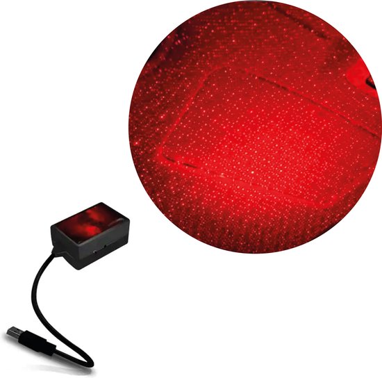Sterren Projector Rood - Synchroniseert met Muziek - 3 Standen - USB aansluiting - Auto - Verlichting