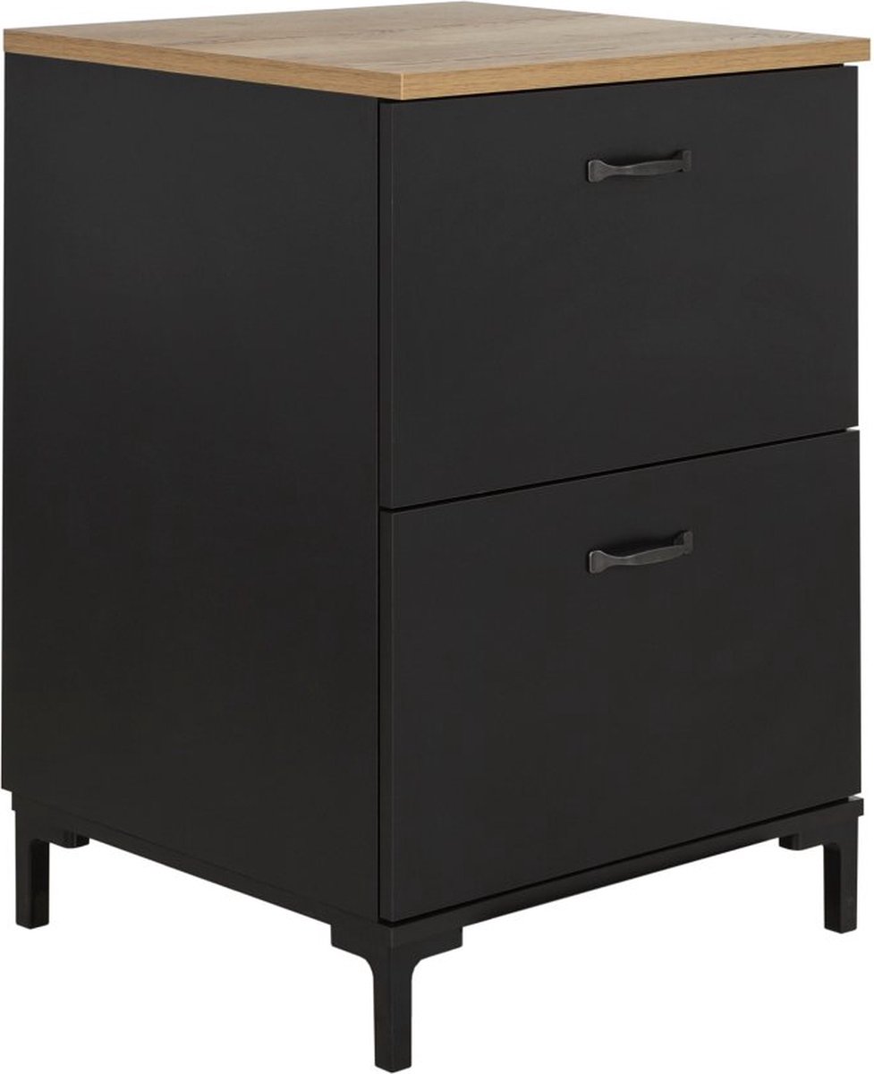 Keukenkast Manchester In Helvezia Oak-Design | 60 X 60 X 86 Cm - Gautier - Gami - Keuken Onderkast - Zwart - MDF