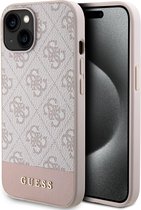 Guess iPhone 15 Hardcase Backcover Magsafe – 4G Pu Bottom – Roze