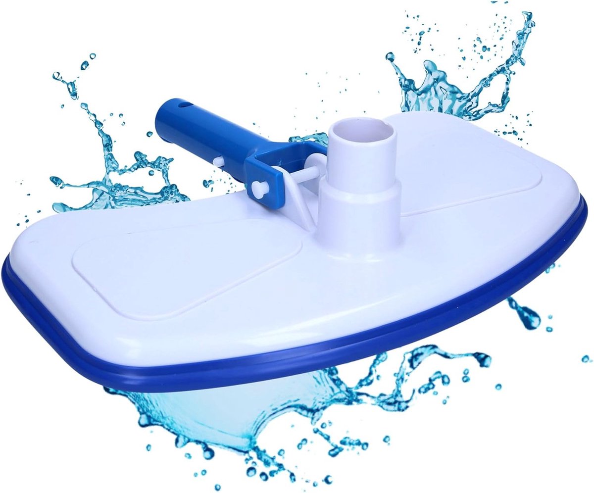 Amapool Basics zwembadbodemzuiger met acht onderste borstelharen I extra zware uitvoering I zwembadborstel met clip-on aansluiting I aansluiting voor zwembadslang Ø 32 38 mm