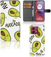 GSM Hoesje Geschikt voor Motorola Moto G84 Mobiel Bookcase Valentijn Cadeautje Haar Avocado Singing