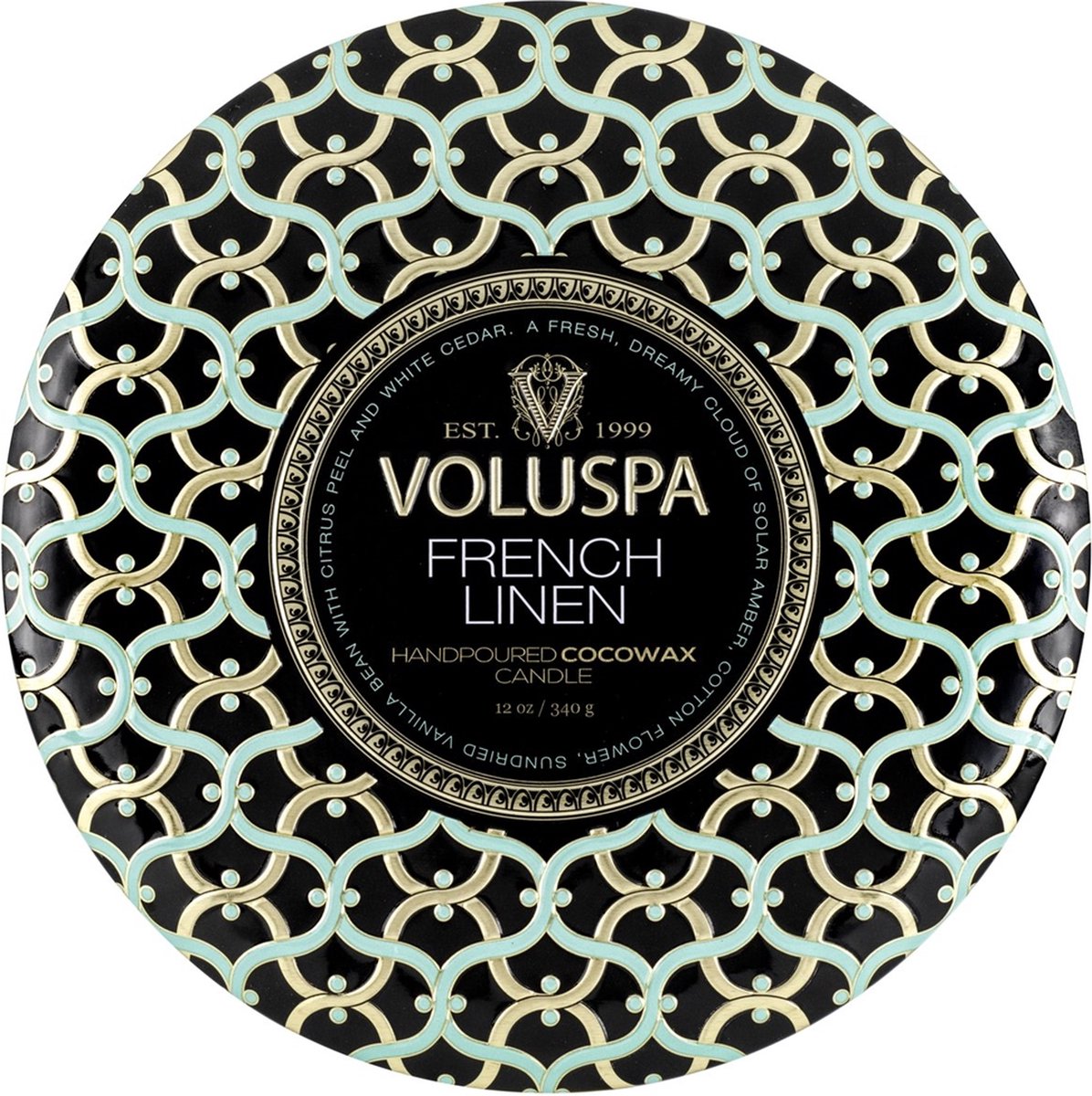 Voluspa Geurkaars Maison Noir French Linen 3 Wick Tin Candle 340gr Multi