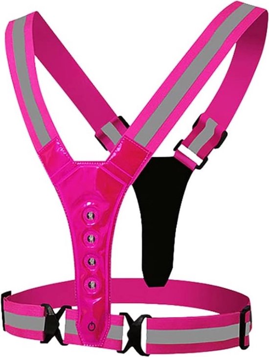 Go Go Gadget - Hardloopvest - Verlichting - Veiligheid - Accessoires - LED - Fiets-/hardloop-/wandelsport vest - Roze